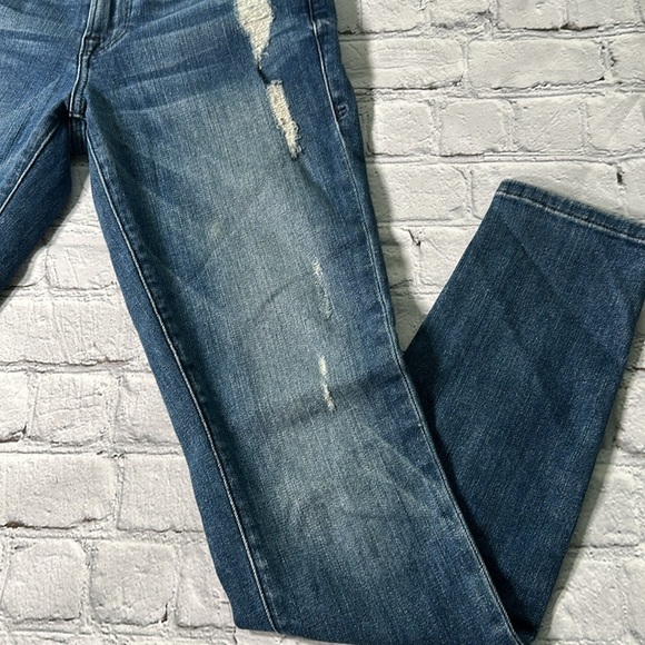 Frame Denim Jeans Women 25 Le Skinny de Jeanne Mid Rise distressed Blue Med Wash - Picture 14 of 16